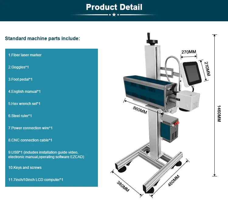 Fiber/CO2/UV Laser Marking Machine for Metal/Plastic/Wood